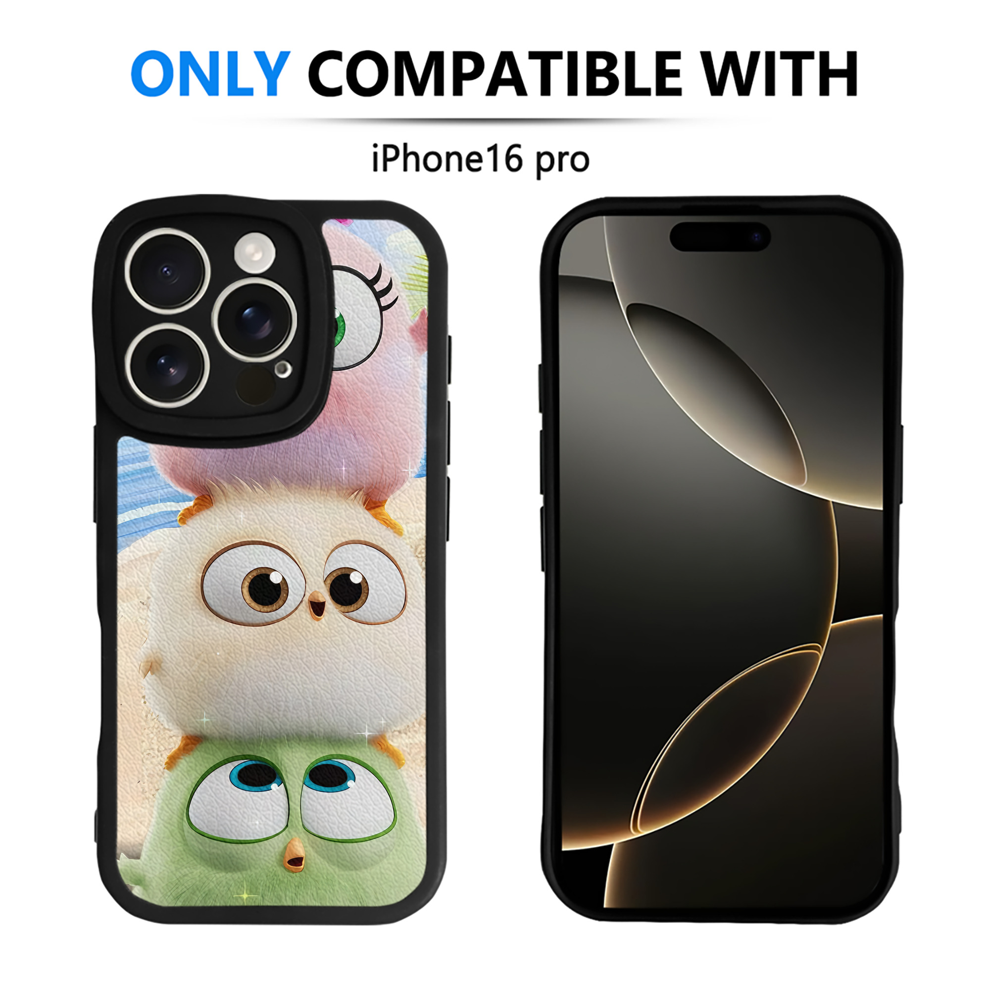 （画像用） Angry Birds アングリーバード 【iPhone 16シリーズ対応】シリコンスマホケース（レザー調） 材質：シリコン